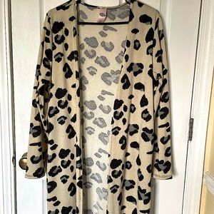 Animal Print Duster Cardigan